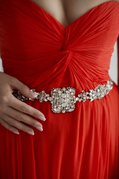 Оригинальное красное платье Jovani